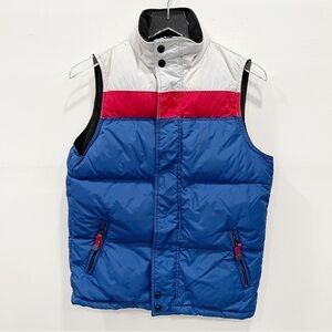 Gap Kids Tri Color Puffer Vest Jacket Blue Red White XL 12